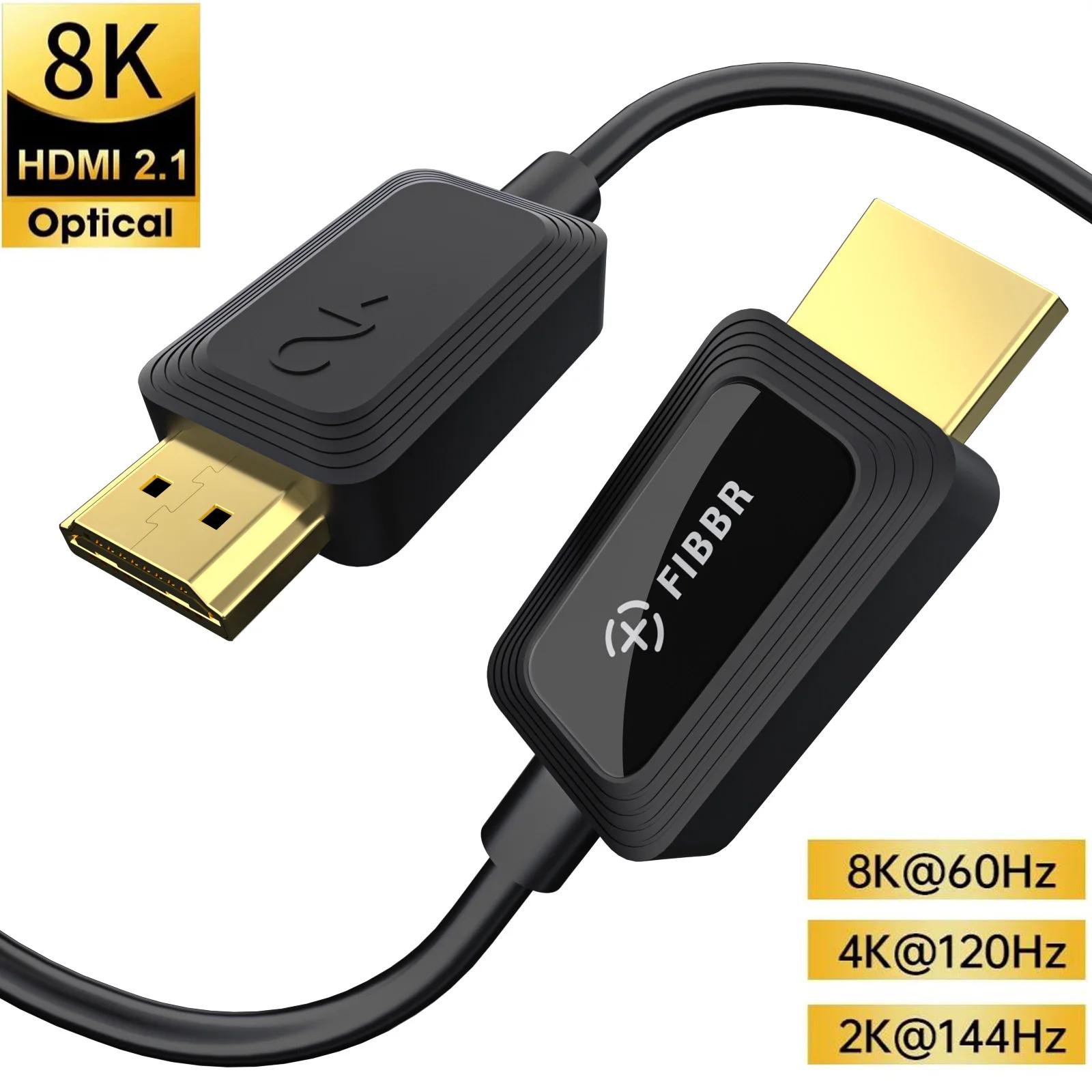 FIBR HDMI 2 1  ̺, HDMI ڵ, 8K 60Hz 4K 120Hz 48Gbps EARC ARC HDCP ʰ HDR, HD TV Ʈ  PS4 
